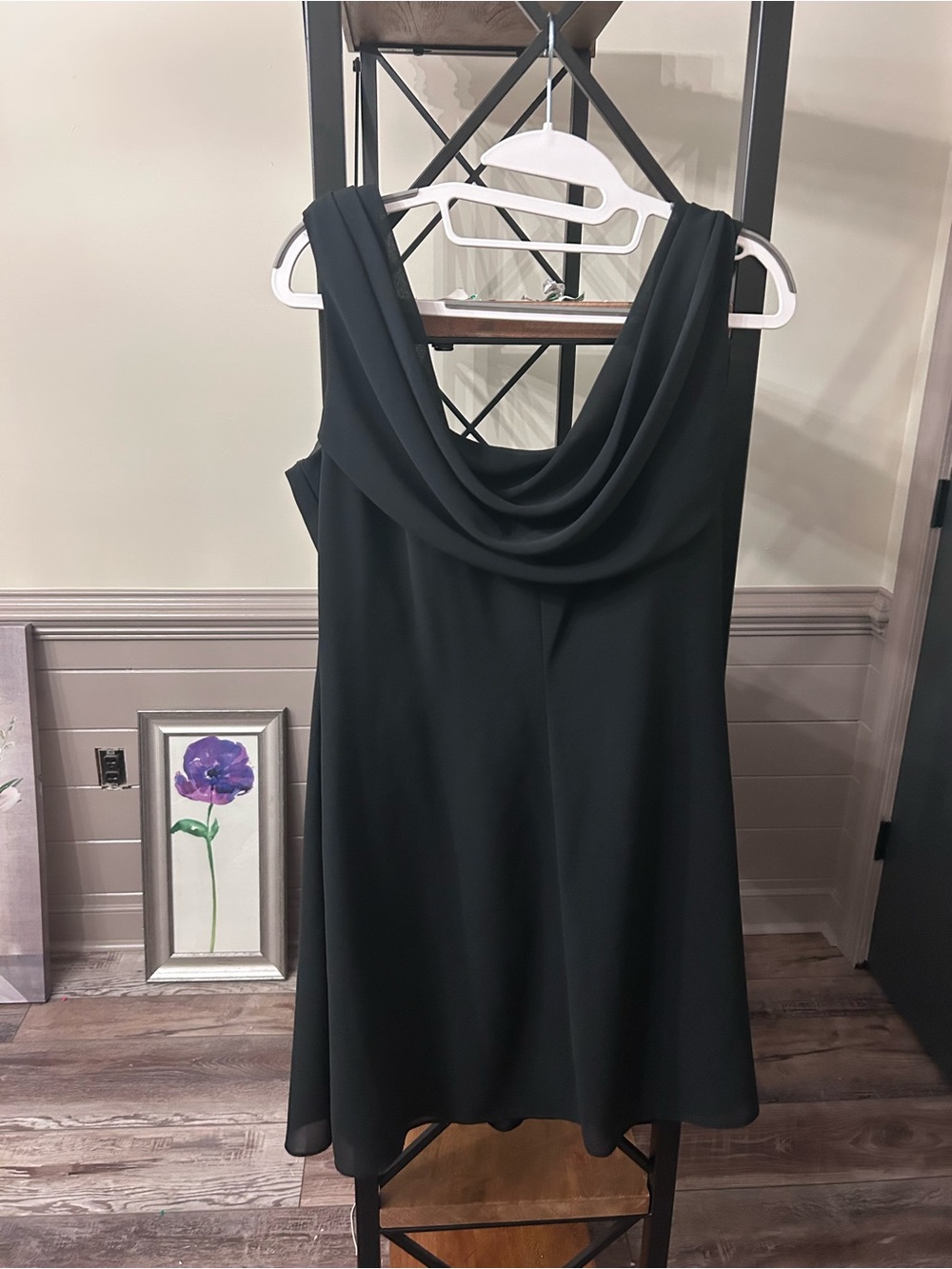 Diva Black Cowl Neck Mini Dress